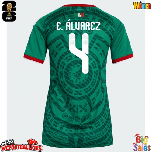 Mexico Edson Alvarez #4 Replica Home Stadium Shirt for Women World Cup 2026 Short Sleeve